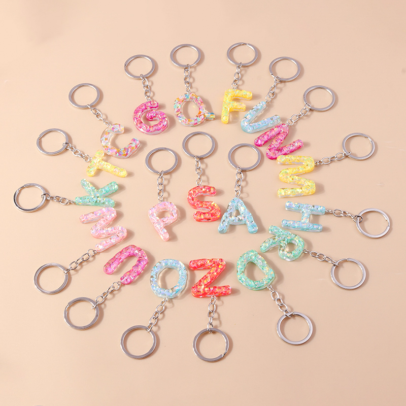 Resin Art Alphabet - 패션 레진 A-Z 알파벳 열쇠 고리,