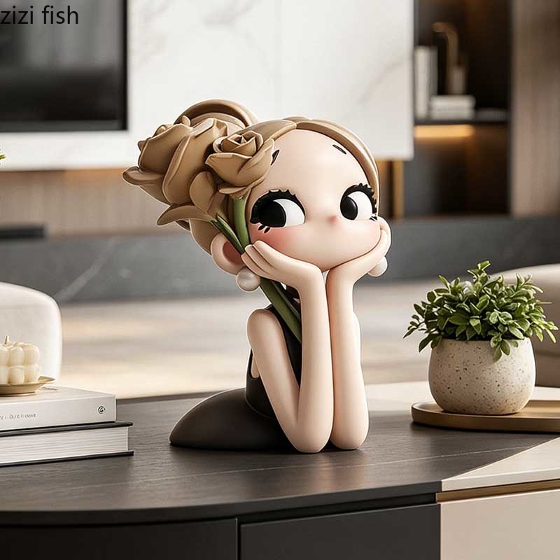 귀여운 장미 소녀 흉상 조각상 레진 캐릭터 조각품 피규 - Resin Art Rose 리뷰 및 가격