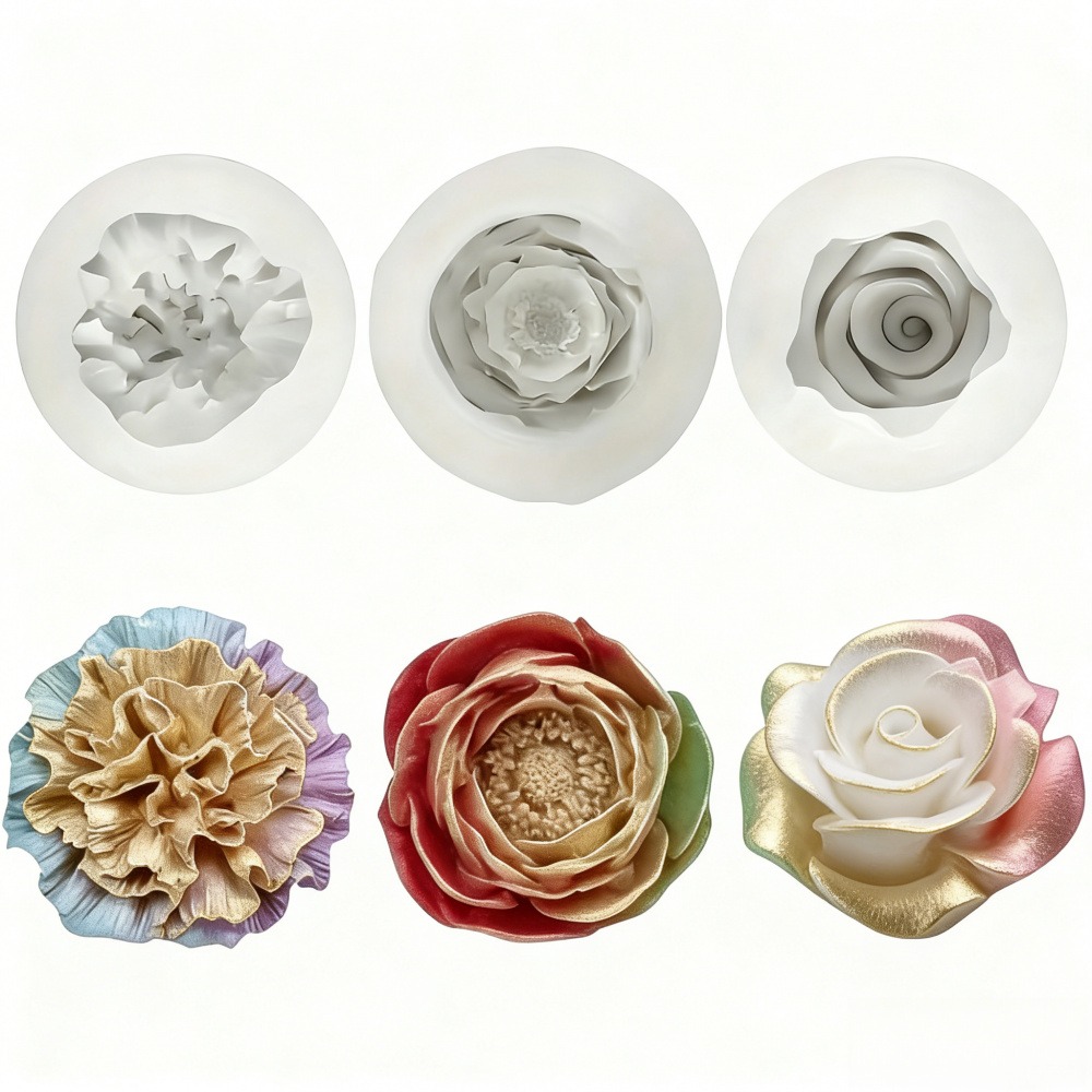 장미, 모란, 카네이션을 위한 3피스 실리콘 몰드, 양 - Resin Art Wedding Gift 리뷰 및 가격