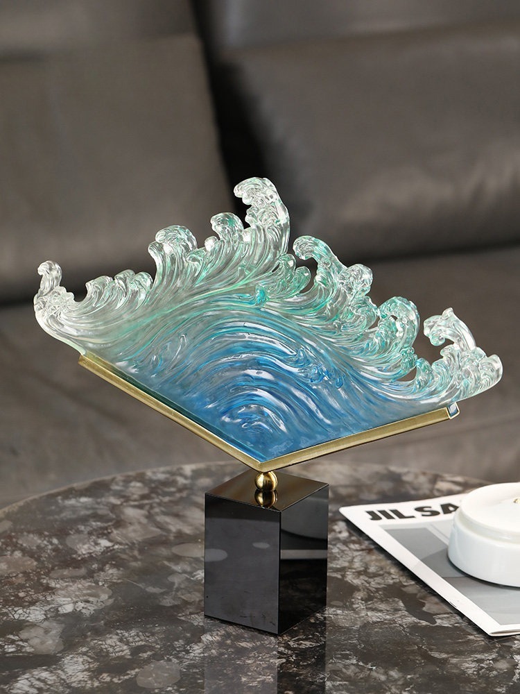 투명 그라데이션 바다 물결 레진 조각상 현대 미술 데스 - Resin Art Wedding Gift 리뷰 및 가격