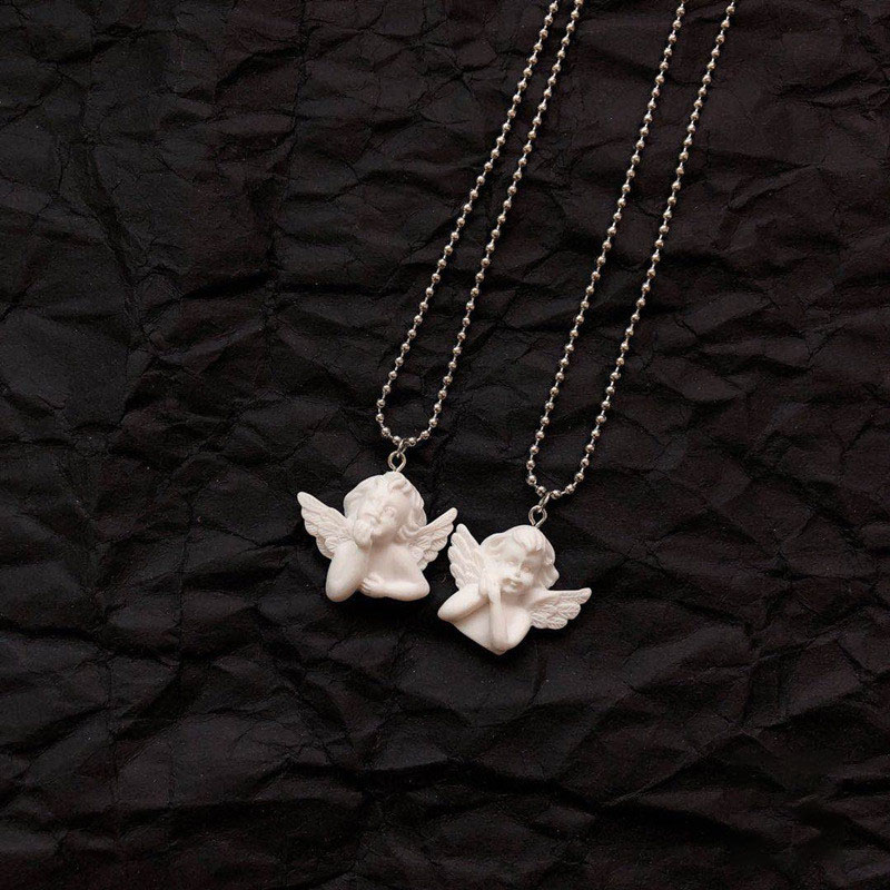 여성을위한 귀여운 큐피드 천사 펜던트 스테인레스 스틸  - Resin Art Baby 리뷰 및 가격